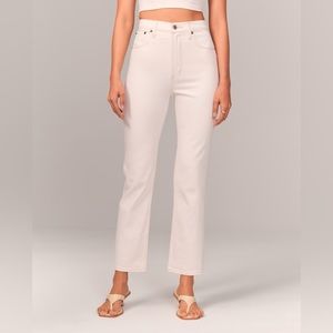 Abercrombie ankle straight ultra high rise jeans sz 33S cream👖